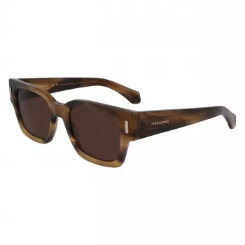 Ferragamo SF2010S-319 Saulesbrilles Vīriešiem Zaļa Havana Kvadrātveida Acetāts 52mm