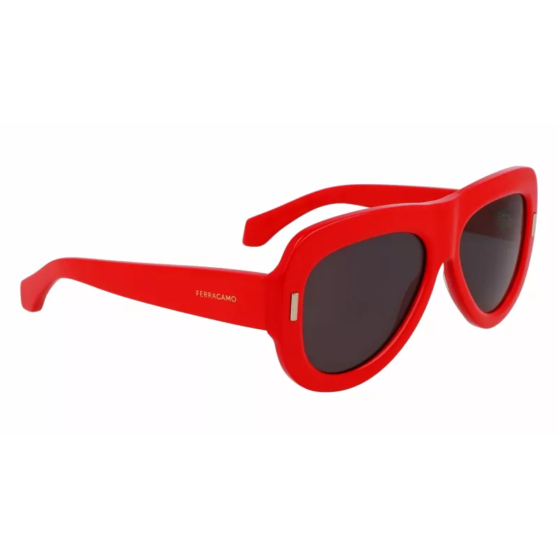 FERRAGAMO SF2029SE-600 Sieviešu saulesbrilles - Tumši Havana, Pelēkas lēcas, 57mm