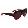 FERRAGAMO SF2029SE-615 Sieviešu saulesbrilles - Sarkans acetāta rāmis, pelēka gradienta lēca, 57 mm