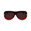 FERRAGAMO SF2029SE-615 Sieviešu saulesbrilles - Sarkans acetāta rāmis, pelēka gradienta lēca, 57 mm