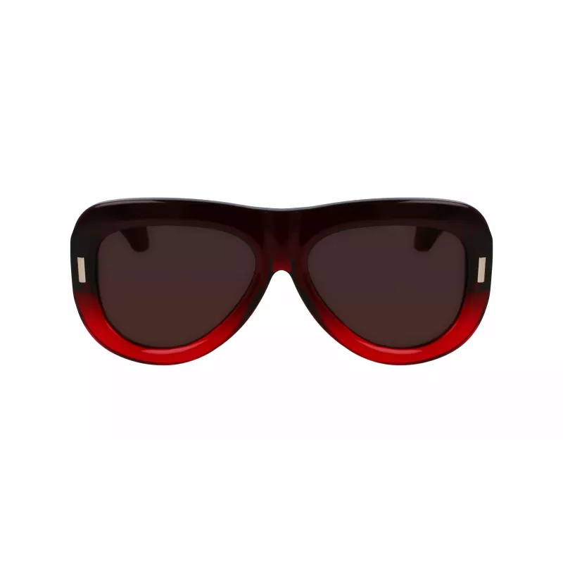 FERRAGAMO SF2029SE-615 Sieviešu saulesbrilles - Sarkans acetāta rāmis, pelēka gradienta lēca, 57 mm