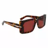 FERRAGAMO SF2032S-242 Sieviešu saulesbrilles Havana Acetāta Kvadrātveida Rāmis Brūnas Gradienta Lēcas 55/19/140 mm