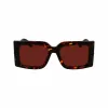 FERRAGAMO SF2032S-242 Sieviešu saulesbrilles Havana Acetāta Kvadrātveida Rāmis Brūnas Gradienta Lēcas 55/19/140 mm