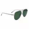 FERRAGAMO SF308S-44 Vīriešu taisnstūra saulesbrilles - Brūns Havana acetāta rāmis, Pelēkas polikarbonāta lēcas, UV400 aizsardzība