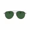 FERRAGAMO SF308S-44 Vīriešu taisnstūra saulesbrilles - Brūns Havana acetāta rāmis, Pelēkas polikarbonāta lēcas, UV400 aizsardzība