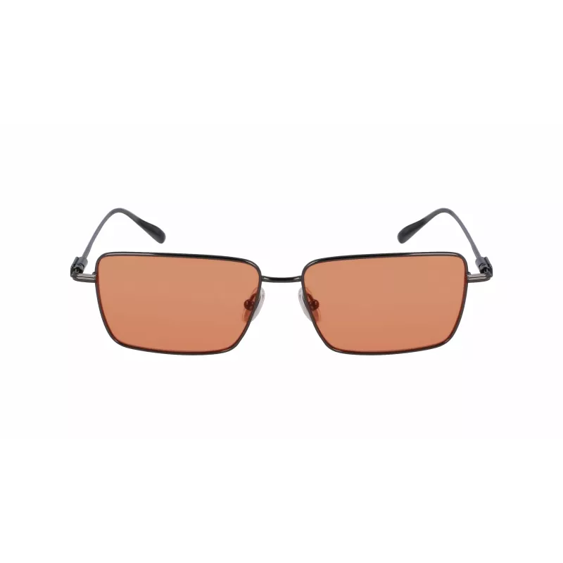 Ferragamo SF309S5715017 Vīriešu saulesbrilles - Melns acetāta rāmis, Pelēkas polikarbonāta lēcas, 57mm