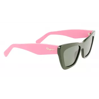 FERRAGAMO SF929S-304 Sieviešu saulesbrilles Havana Brūna Taisnstūra Acetāts 55mm