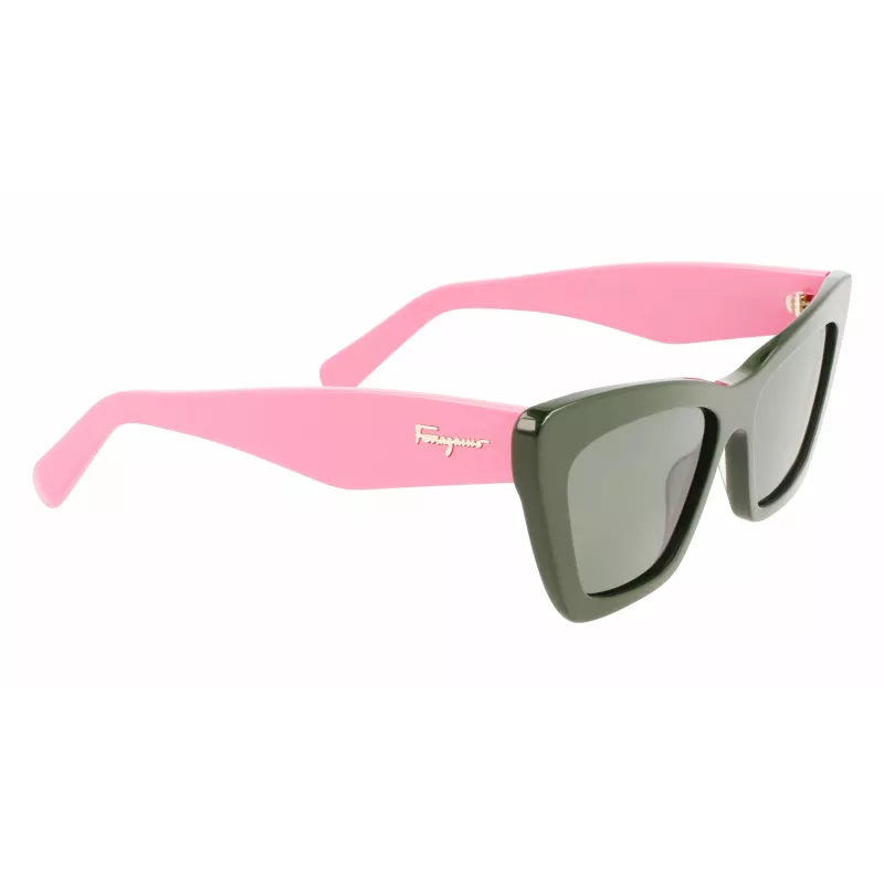 FERRAGAMO SF929S-304 Sieviešu saulesbrilles Havana Brūna Taisnstūra Acetāts 55mm