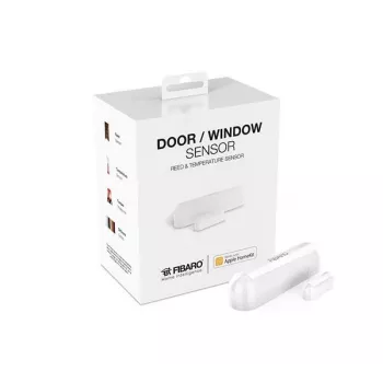 Fibaro Door Window Sensor 2 Apple HomeKit – balts, Bluetooth Low Energy, iebūvēts temperatūras sensors