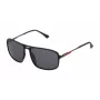 FILA vīriešu saulesbrilles SF9329-58U28Z - Taisnstūra matēts melns rāmis ar dūmu polikarbonāta lēcām, UV400 aizsardzība
