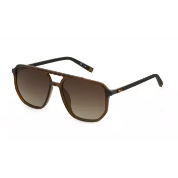 FILA vīriešu saulesbrilles SFI312577GNP - Taisnstūra rāmis, UV400 aizsardzība, 57 mm lēcas
