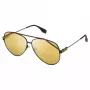 FILA SFI018-61531G Vīriešu taisnstūra saulesbrilles Melnas/Pelēkas UV400 61/11/140 mm