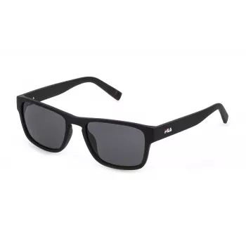 FILA SFI099V55U28P Vīriešu taisnstūra saulesbrilles Melnas/Pelēkas UV400