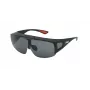 FILA SFI126-99U28P Unisex saulesbrilles - Matēts melns rāmis, pelēkas polarizētas lēcas, UV400, vairoga stils