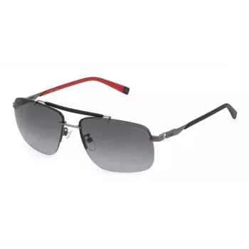 FILA SFI210-610568 Vīriešu saulesbrilles - Melns rāmis, Pelēkas lēcas, UV400 aizsardzība