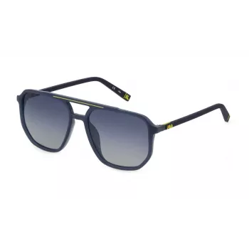 FILA SFI31257BL1P Vīriešu polarizētās saulesbrilles - Taisnstūra melns rāmis, dūmu pelēkas lēcas 57mm