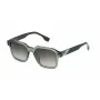 FILA SFI458-5206W5 Unisex saulesbrilles - Melns acetāta rāmis, pelēkas polikarbonāta lēcas, UV400 aizsardzība, 52 mm lēcu platums