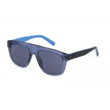 FILA Unisex saulesbrilles SFI220-540T31 - Taisnstūra melns rāmis, dūmu lēcas, UV400 aizsardzība