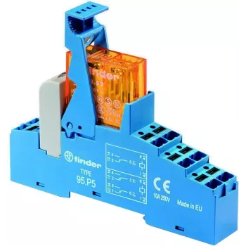 Finder FIN 48.P5.8 230V - Sakabes relejs - Push-In 2 pārslēgšanas kontakti 230 V AC