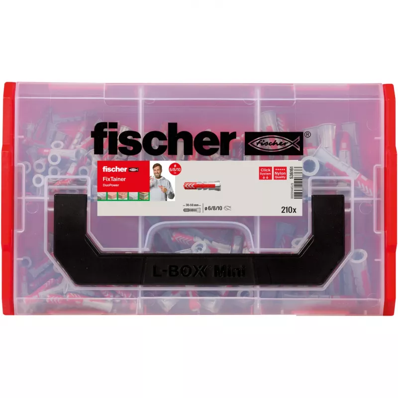 Fischer 536161 Skrūvju enkurs / Sienas dībelis DUOPOWER 6 x 30 mm, 210 gab.