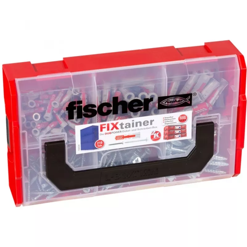 Fischer DUO-Line skrūvju enkuru un dībeļu komplekta kaste, 105 gabali, DUOPOWER un DUOTEC 535969