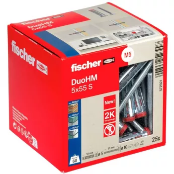 fischer DuoHM 5x55 S PH PZ dobuma sienas enkurs 55 mm, 25 gabali 572921