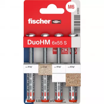 Fischer DuoHM 6x55 S dobuma enkurs ar skrūvēm, 4 gab. 572913