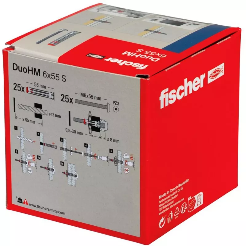 fischer DuoHM 6x55 S PH PZ dobuma sienas enkurs 55 mm, 25 gabali 572922