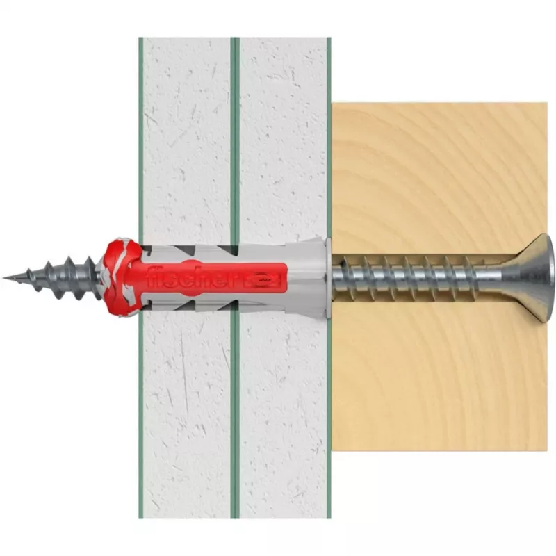 fischer DUOPOWER 6x30 universālais dībelis BigBox, gaiši pelēks/sarkans, 950 gab., atkārtoti aizverama kārba 570548
