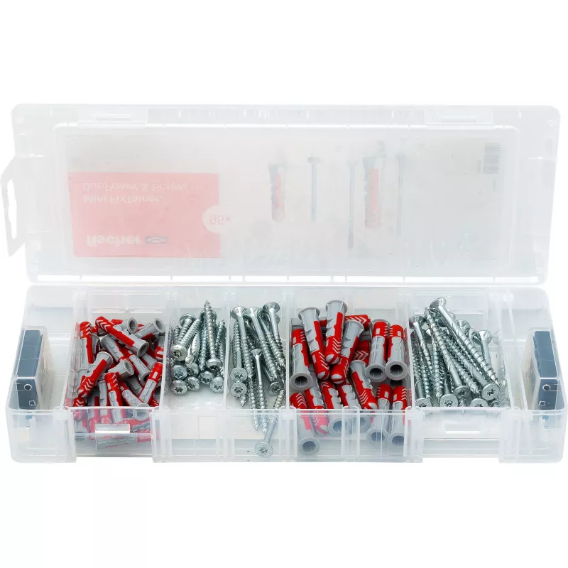 fischer Mini FixTainer - DuoPower dībeļu un skrūvju komplekts Ø 4,5/5/6/8 mm 30/40/50/60 (560097)