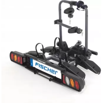 Fischer ProlineEvo 2 velosipēdu bagāžnieks uz sakabes āķa 2 velosipēdiem, 60 kg, salokāms, LED apgaismojums