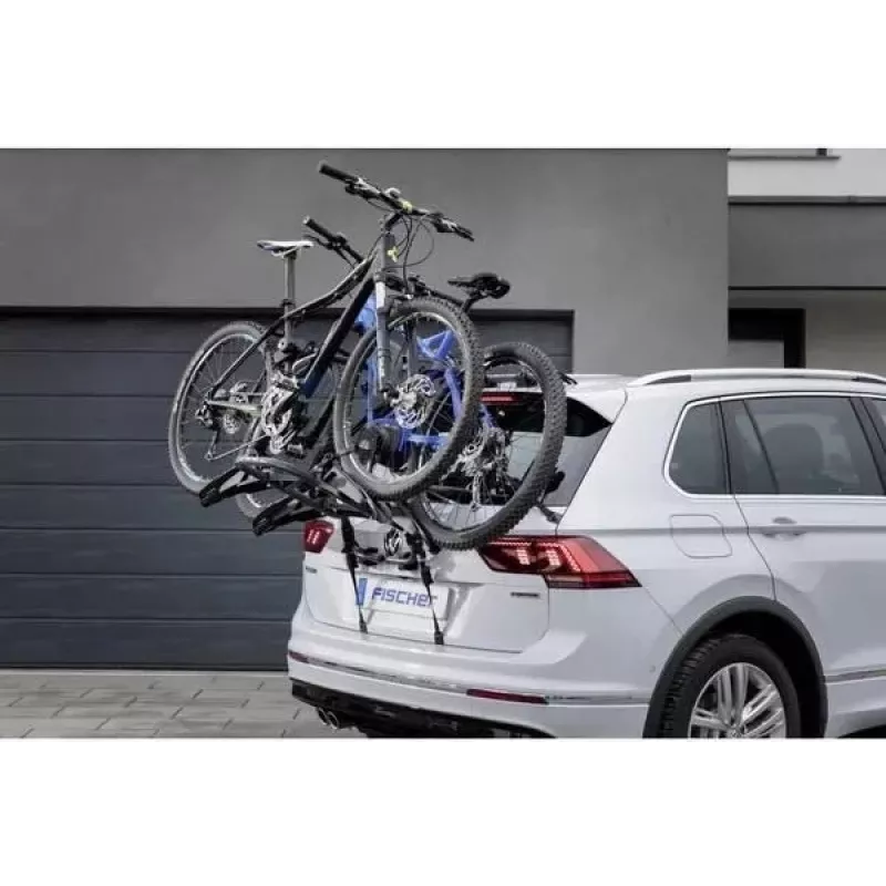 Fischer ProlineEvo Velosipēdu bagāžnieks uz sakabi 2 velosipēdiem, 45 kg, E-velosipēdu saderīgs, salokāms, noliecama funkcija, 13-pin