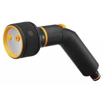 FISKARS Multi-Spray Gun 3-Pattern Watering Nozzle ar SoftGrip™, melns/oranžs
