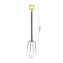 Fiskars Solid komposta dakša ar bora tērauda galvu un D veida rokturi, 4 zari, 1220 mm