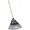 Fiskars Solid lapu grābeklis, 52 cm plata polipropilēna galva, 175 cm alumīnija kāts, 25 elastīgi zari, melns/oranžs