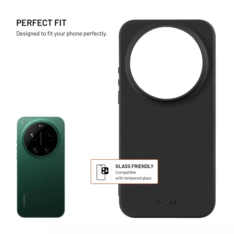 Fixed Story aizmugures vāciņš Xiaomi 17 Ultra, gumijots, melns