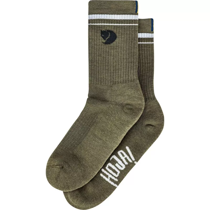 Fjällräven Hoja Green Merino Wool Crew Socks