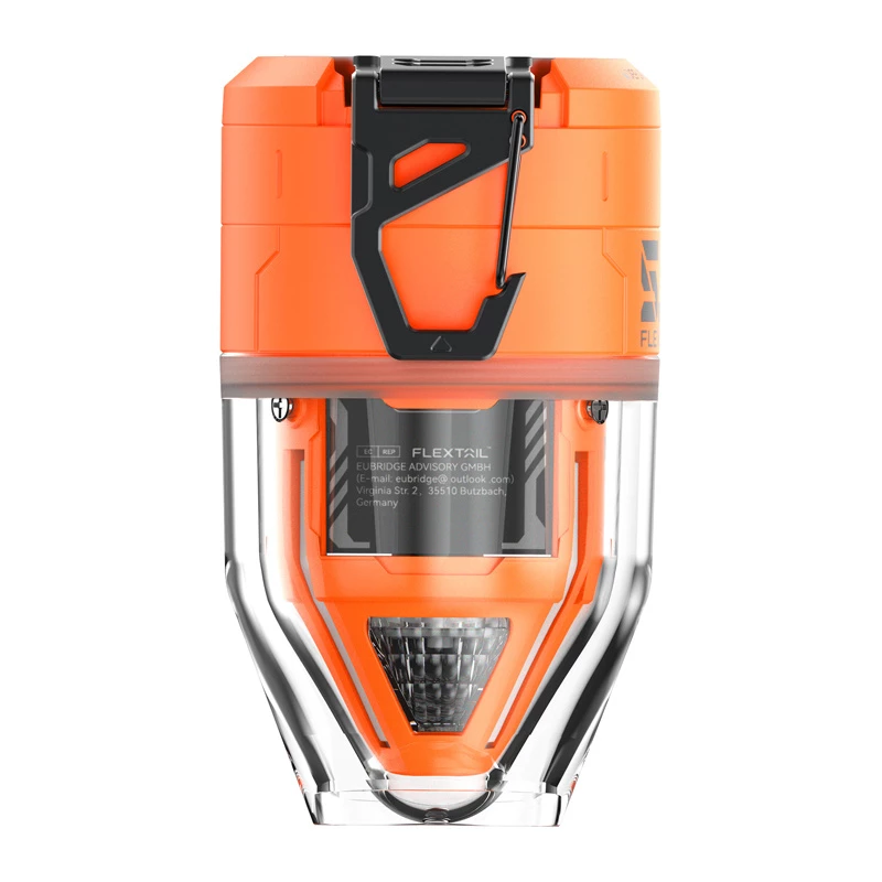 Flextail Max Pump 3 Pārnēsājams sūknis (Orange) – USB-C Uzlādējams gaisa sūknis ar LED gaismu, 3600 mAh, IPX4