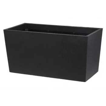 Flowerpot Thermo Patio D76 Melns 76 cm Apaļš Divkāršsienu Izolēts Āra Puķupods