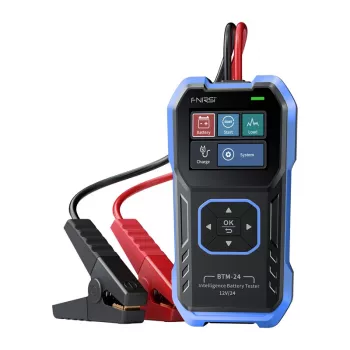 FNIRSI BTM-24 Daudzfunkcionāls automašīnas akumulatora testeris ar Bluetooth 5.0, 6V/12V/24V, Svina-skābes/AGM/GEL/EFB/LiFePO4, CCA 100-2000, Vadītspējas tests, Aizsardzība pret apgrieztu polaritāti