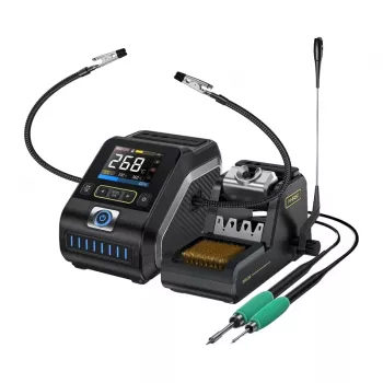 FNIRSI DWS-200F 200W Lodēšanas stacija ar 2.4 inch IPS ekrānu, PID vadību, C245/C210 uzgaļiem
