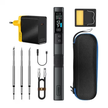 FNIRSI HS-02B F 100 W Smart Lodāmurs ar USB-C PD, OLED Displeju, Ātru Uzsilšanu