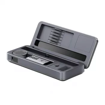 FNIRSI HS-02B Plus Tool Box 100W USB-C PD Lodāmurs ar 0.87 inch OLED displeju, 80-420°C, 6s uzsilšana, alumīnija korpuss, regulējams miega/izslēgšanas režīms, programmatūras atjaunināšana
