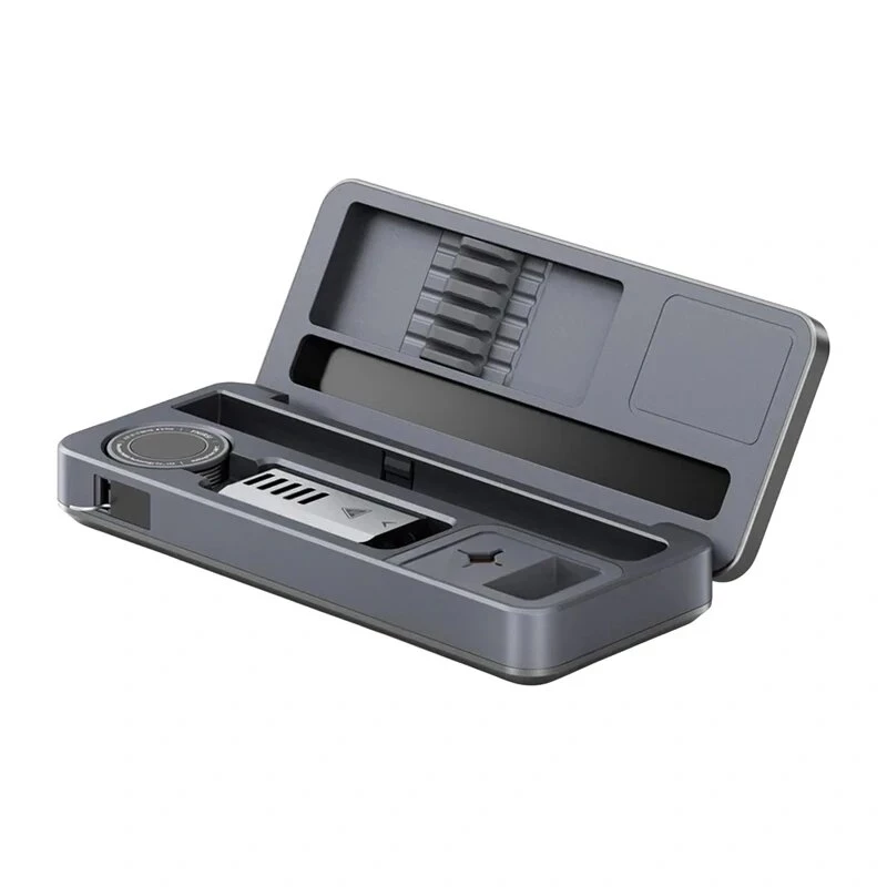 FNIRSI HS-02B Plus Tool Box 100W USB-C PD Lodāmurs ar 0.87 inch OLED displeju, 80-420°C, 6s uzsilšana, alumīnija korpuss, regulējams miega/izslēgšanas režīms, programmatūras atjaunināšana
