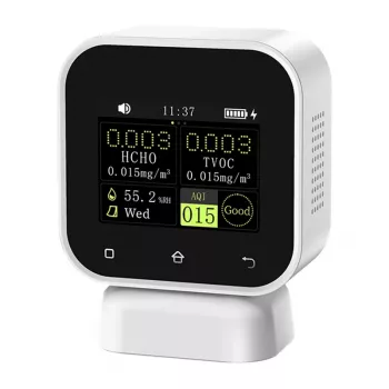 FNIRSI SFD-02 4-in-1 Iekštelpu gaisa kvalitātes monitors, formaldehīda detektors ar skārienekrānu