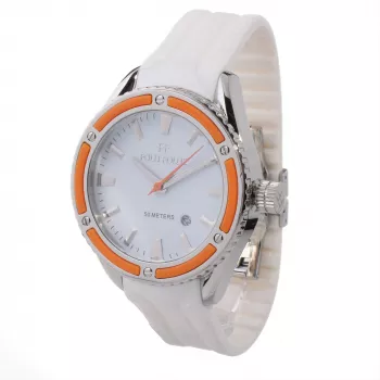 FOLLI FOLLIE Heart4Heart Sieviešu kvarca pulkstenis WF0T027ZDO 45mm Balta āda