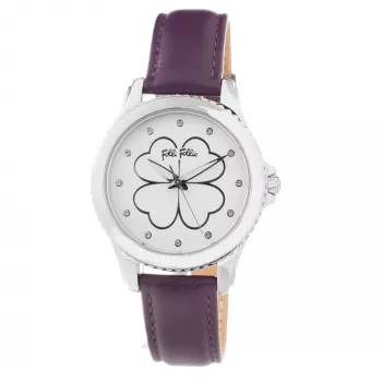 Folli Follie Heart4Heart Sieviešu kvarca pulkstenis WF15T031SSW 34mm Nerūsējošais tērauds Sudrabs Balts