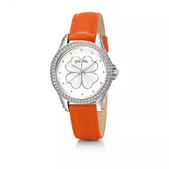 Folli Follie Santorini Flower sieviešu kvarca pulkstenis WF15A031SPW 35mm balta ādas siksniņa