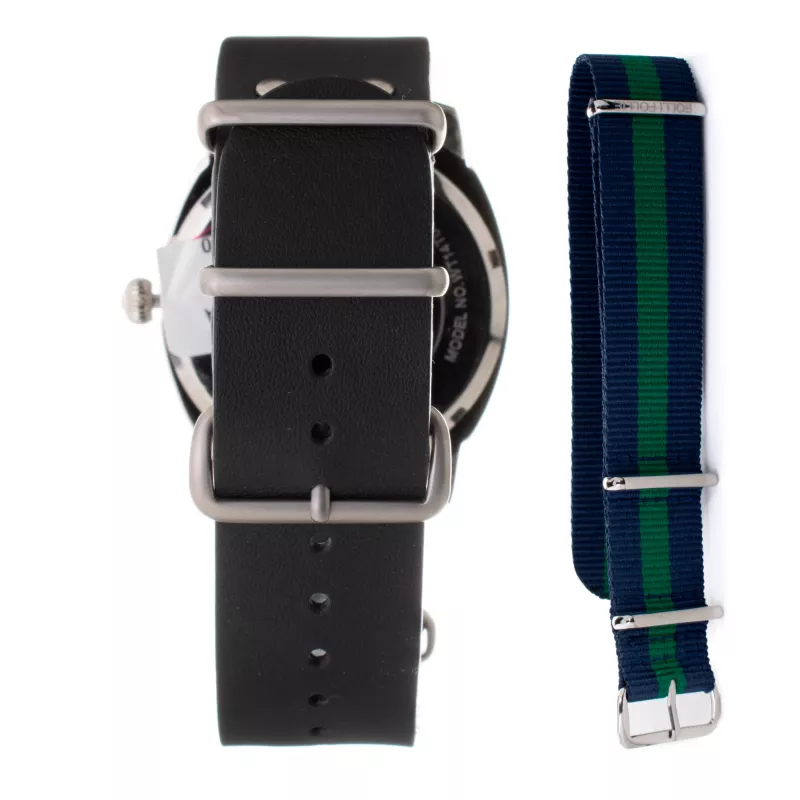 FOLLI FOLLIE Unisex Pulkstenis WT14T0015DSDF 40mm Nerūsējošais Tērauds Kvarca Analogais Melns Ciparnīca Silikona Siksniņa