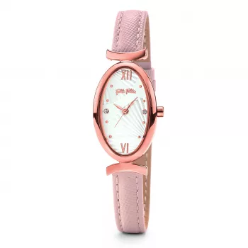 Folli Follie Sieviešu kvarca analogais pulkstenis WF16R031SSS - Roze zelta tonēts nerūsējošais tērauds, balts ciparnīca, 34 mm